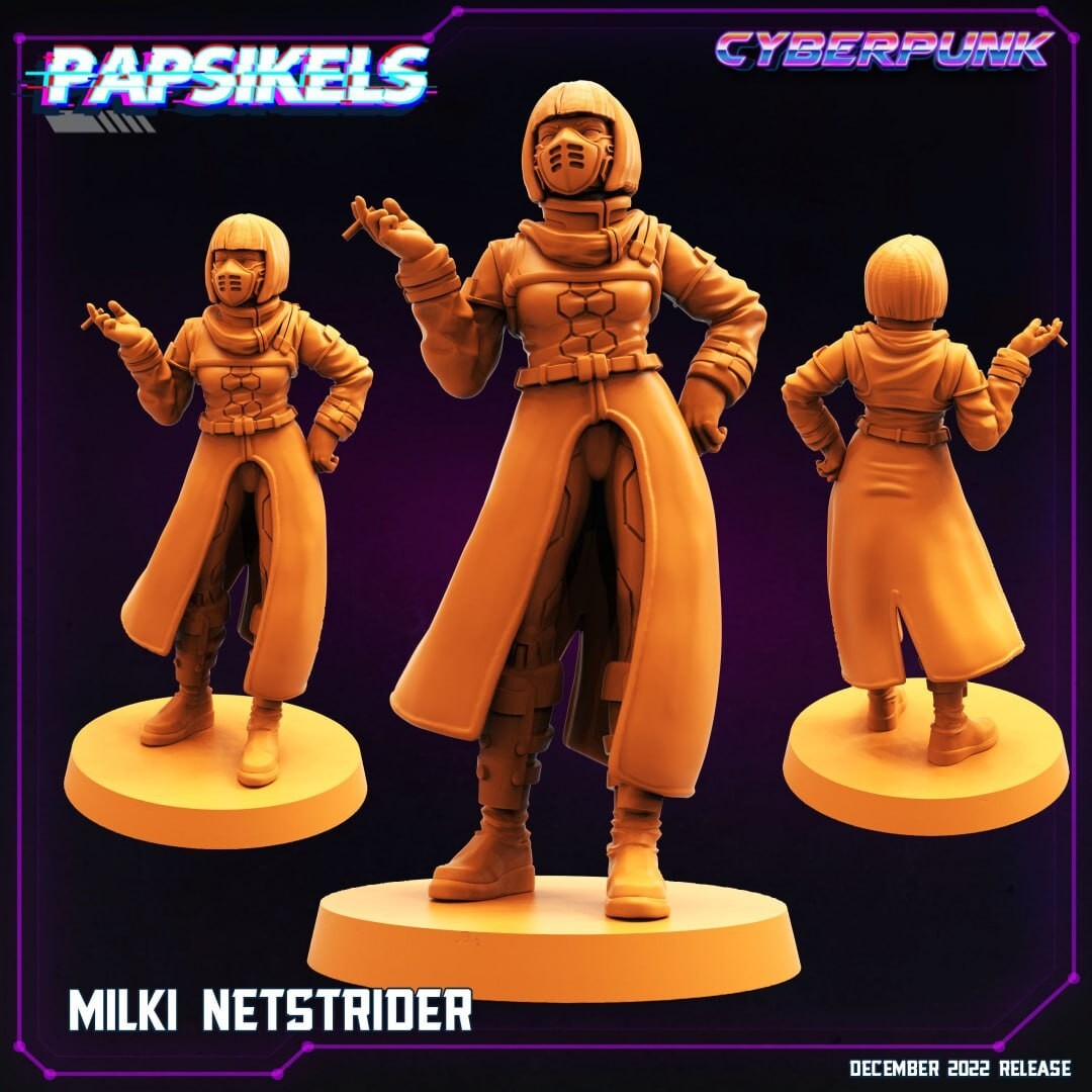 LIBER×GeekField_BuddyMat_MILKAHKI Milki Netstrider Kiwi Cyberpunk Edgerunners 8K 3D print 32mm