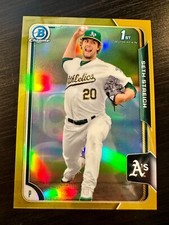 SETH STREICH 2015 BOWMAN CHROME #BCP96 GOLD REFRACTOR 1ST RC #'D 24/50 (A'S)