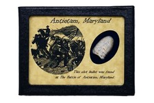 Civil War Bullet Relic from The Battle of Antietam, MD with Display Case and COA