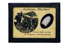 Civil War Bullet Relic from The Battle of Antietam, MD with Display Case and COA