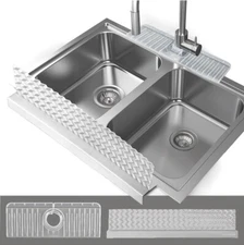 GodHub Faucet Guard & Draining Mat, Silicone Sink Splash Guard, For Kitchen Sink