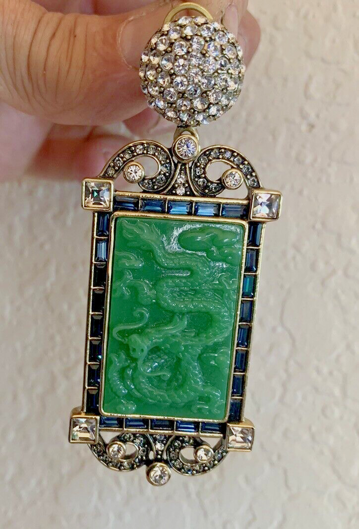 HEIDI DAUS Massive Statement Dangle Earrings Carv… - image 4