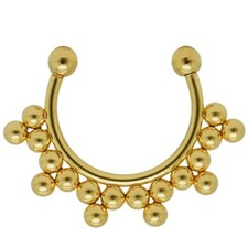 Faux Piercing de Nez Septum Clicker Or Boules Bijoux-Nez