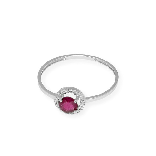 Anillo Rubí y Diamantes Oro Blanco Complementos de Mujer Joyería de Moda - Imagen 3 de 13