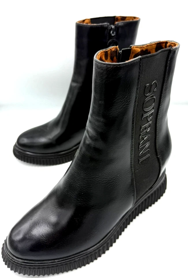 scarpe stivali donna Solo Soprani con con zeppa interna colore nero - Immagine 3 di 4