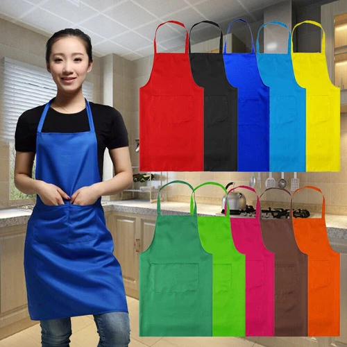 Restaurant Plain Apron Butcher Colorful Baking Bib Cooking Housewife Chef