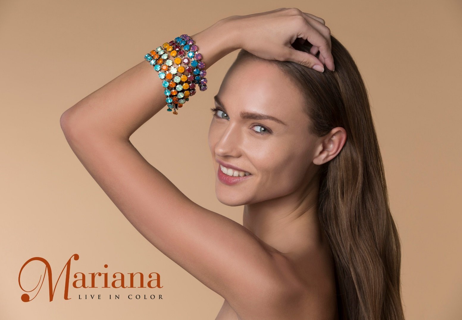 Bracelet By Mariana Woman Lovely Lavender and Green Swarovski Crystals ...