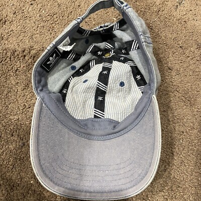 Adidas Originals Trefoil Distressed Hat Acid Stonewash Denim Strapback Hat Adidas Originals Trefoil Distressed Hat Acid Stonewash Denim  main image 2