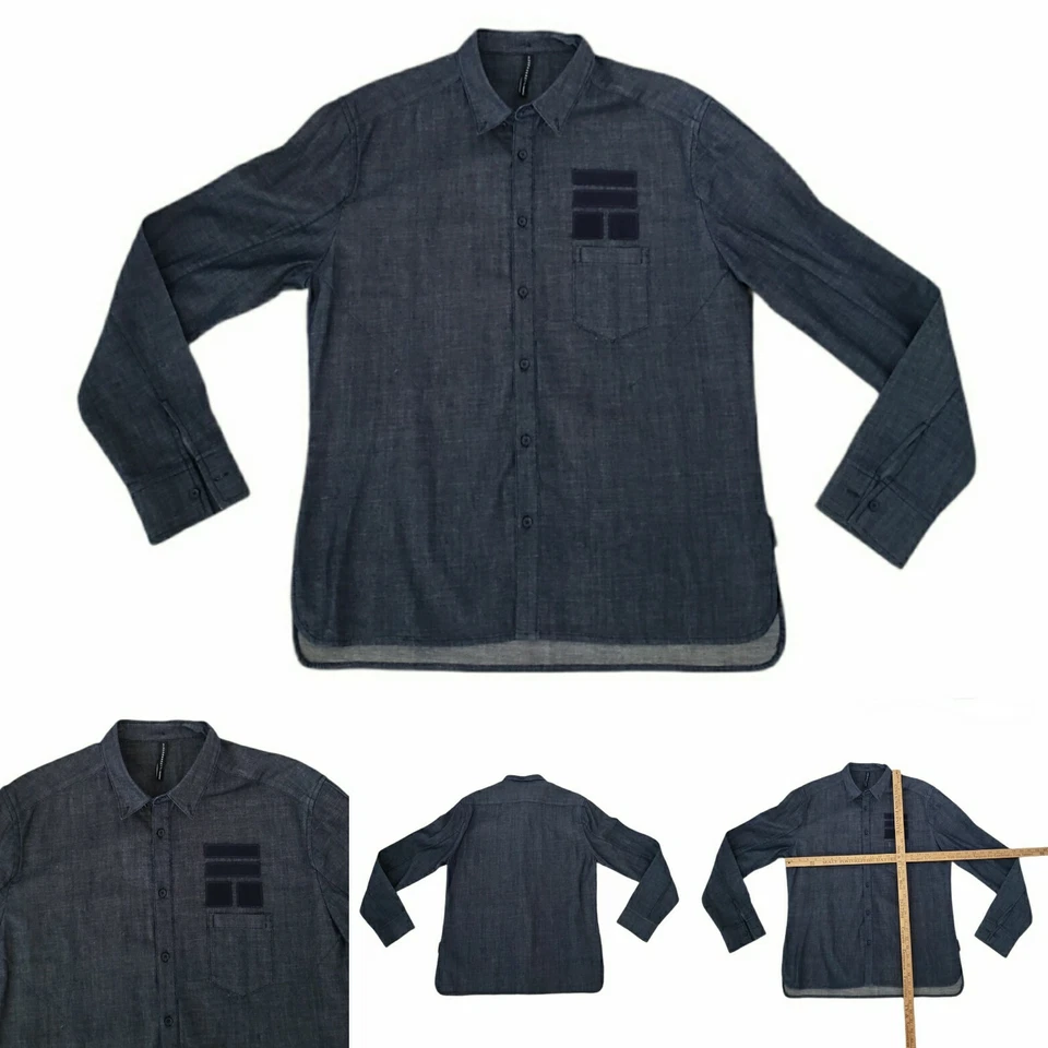 Denim negro Barrett por Neil Barrett azul oscuro calce ajustado L/S oscuro talla grande para hombre Foto 2 de 4