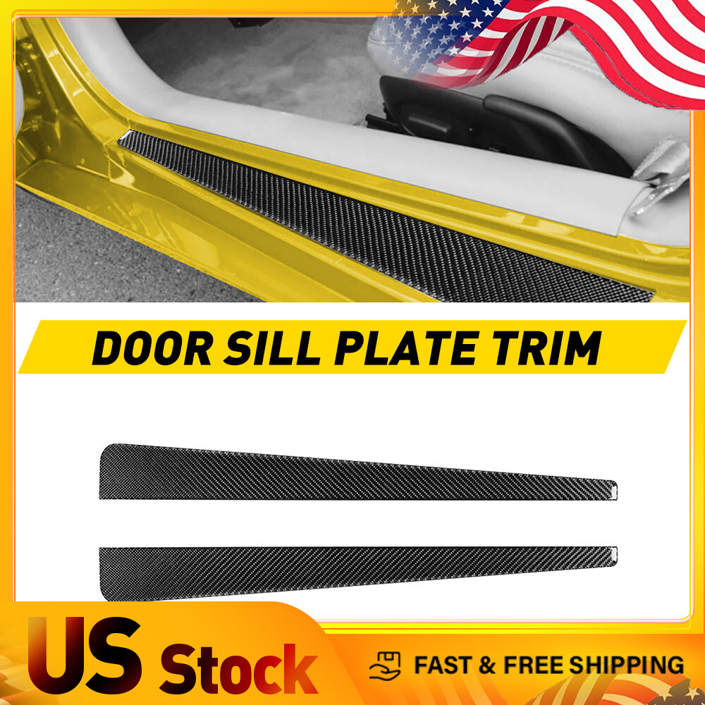 Door Sill Accent Carbon Fiber Trim Interior For Chevrolet Corvette C5 1998-2004