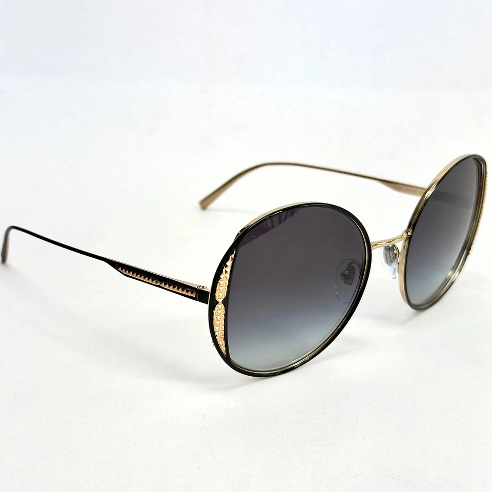 Gafas de sol BVLGARI BV6169 negras doradas redondas de metal con logotipo de moda 6169 auténticas Foto 2 de 4