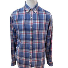 Banana Republic Slim Fit Men's Size M Blue Check Cotton Long Sleeve Casual Shirt