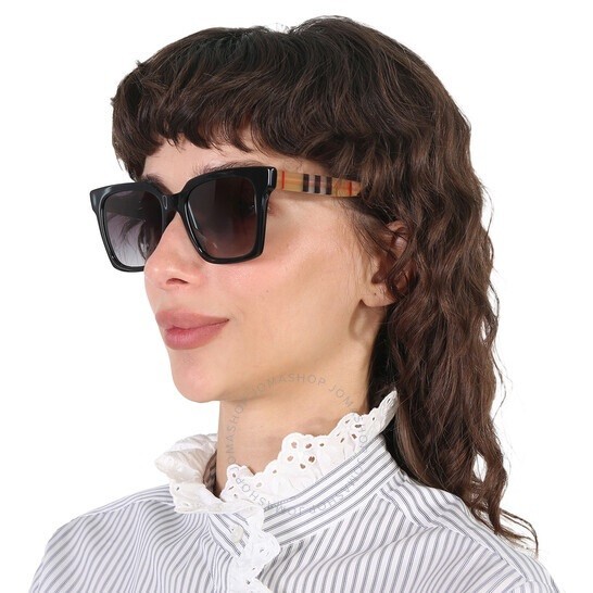 Burberry Women AUTHENTIC Sunglasses Black Grey Square BE4335 39298G BRAND NEW