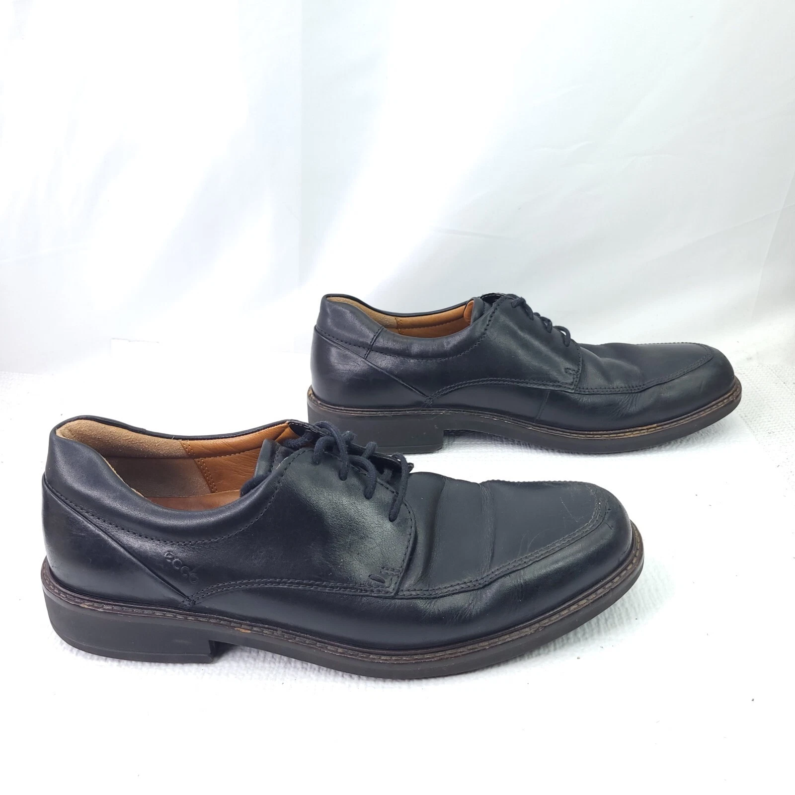 Scarpe eleganti ECCO in pelle nera stringate Oxford da uomo taglia 10