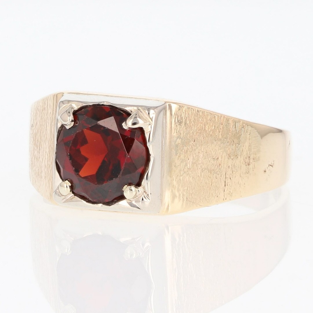 2.61ct Garnet Solitaire Brushed Statement Ring 10… - image 3