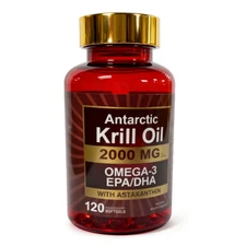 Antarctic Krill Oil 2000 mg 120 Softgels |DHA,  Omega-3 EPA,with Astaxanthin New
