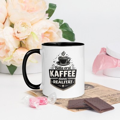 Kaffeetasse -  Lustige Spruchtasse mit Farbe | Geschenk für Kaffeeliebhaber
