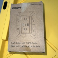 Multi Plug Outlet Surge Protector - 6 Outlet Extender with 3 USB Ports 1 USB C