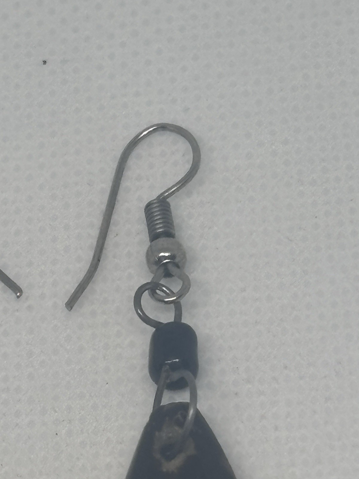 Tribal Dangle Earrings Brown Bone/Shell Teardrop … - image 6