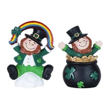 MEETYAMOR St Patricks Day Decorations, 2 PCS Irish Leprechaun Figurine for St...