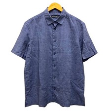 Issey Miyake Men Shirt Casual Linen Blend Washered Short Sleeve 3 Navy Blue Men'