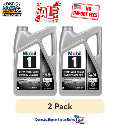 (2 pack) Mobil 1 Advanced Full Synthetic Motor Oil 5W-30, 5 Quart