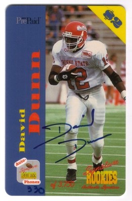 $2. Auto-Phonex Signature Rookies: David Dunn (Card #24 of 40) Phone Card