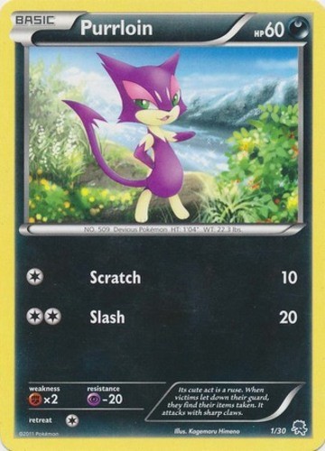 Purrloin - 25/30 - BW Trainer Kit (Zoroark) (Hp) Black & White Trainer Kit: Exca