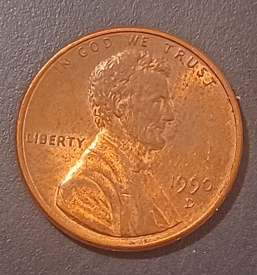 1990-D Lincoln Memorial Cent Penny US Coin Wide AM  (#4)