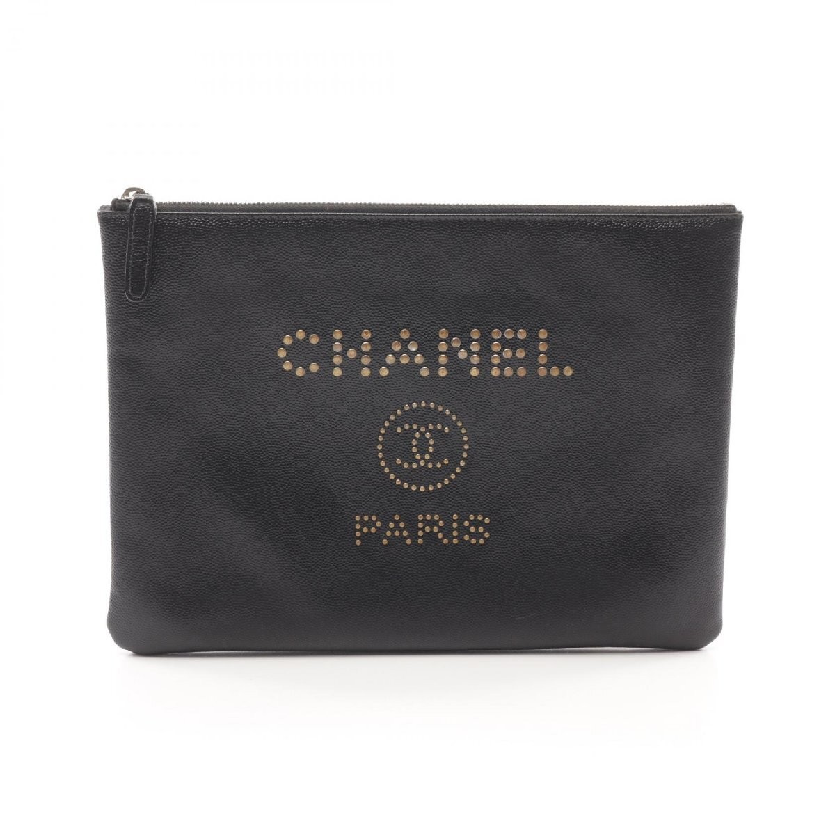 Chanel Deauville Leather Second Bag Clutch 144289