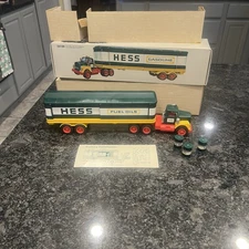 1976 Hess Truck Gasoline Vintage Fuel Oils Transportation Semi-Trailer/3 Barrels