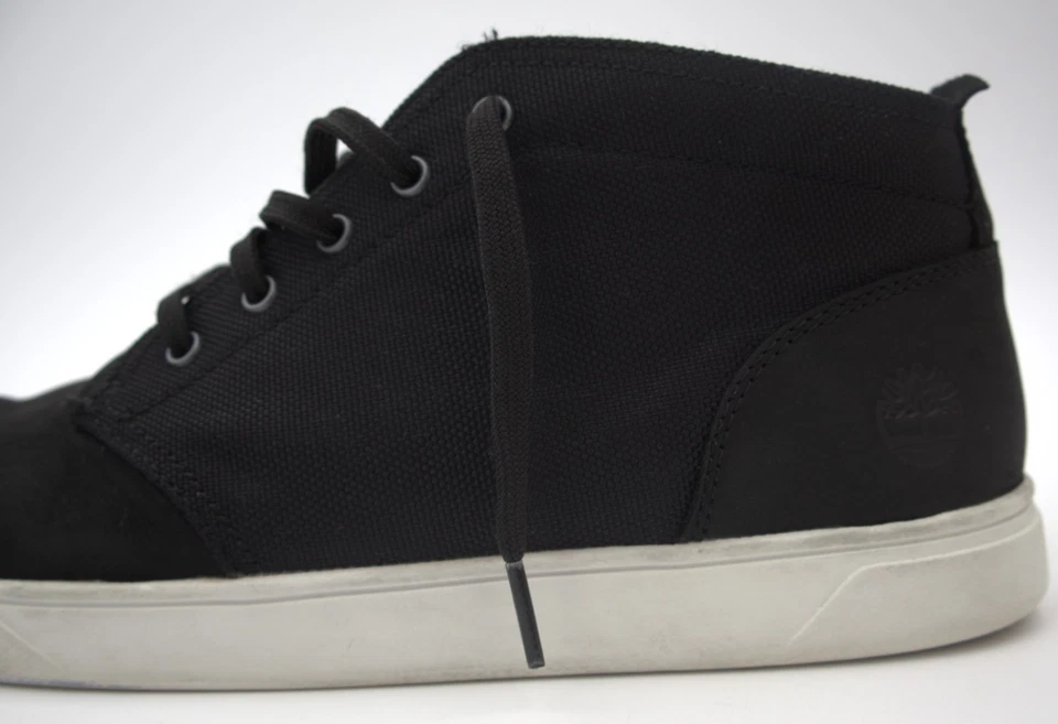 Timberland Hombre Negro Nubuck Lona Medio Top Tenis Zapatos Talla 12 (6746A) Foto 3 de 4