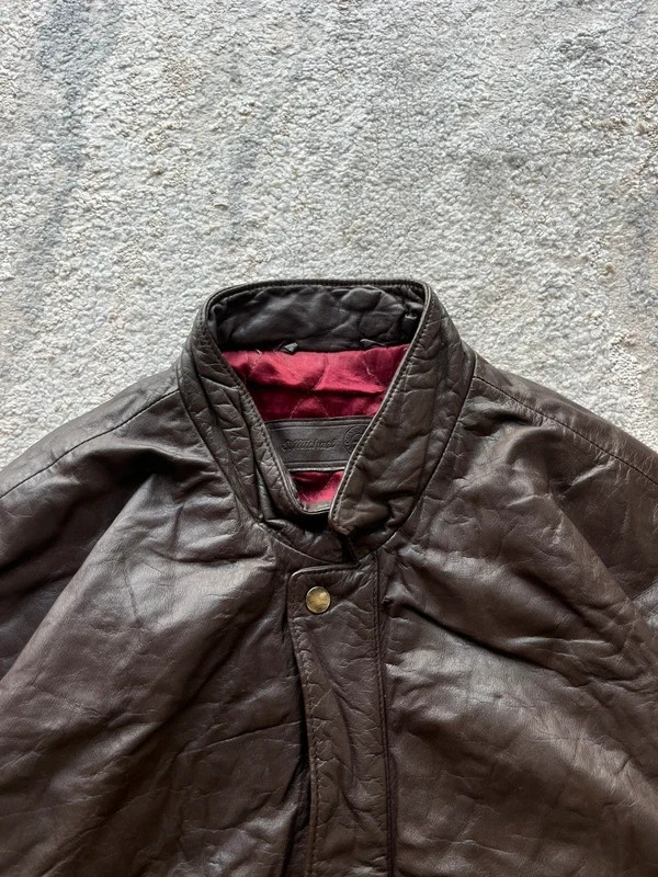 Vintage Men’s Brown Hidden Pockets Leather Jacket Size XL image 4