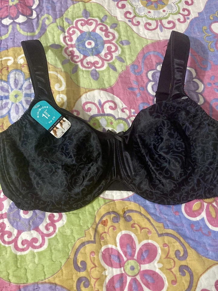 Sutiã Bali 38D preto, forro leve macio, alisamento nas costas, novas etiquetas (MSRP $48) - Imagem 2 de 4