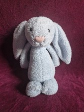 Jellycat Medium Blue Bashful Bunny Soft Toy Chime Rattle Jelly Kitten Baby