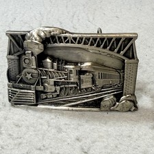 1983 Bergamot Brass Works Vintage Train Railroad Belt Buckle Made in USA