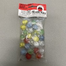 Vintage Marble King 25 Count American Made Glass Marbles- Origional Package