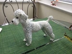 Goebel Germany Blue Gray Brown 7" Standard Poodle Dog CH620 Figurine 1968