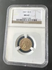 1927 Gold $2.5 Indian Head Quarter Eagle - US Mint Coin - NGC MS-62