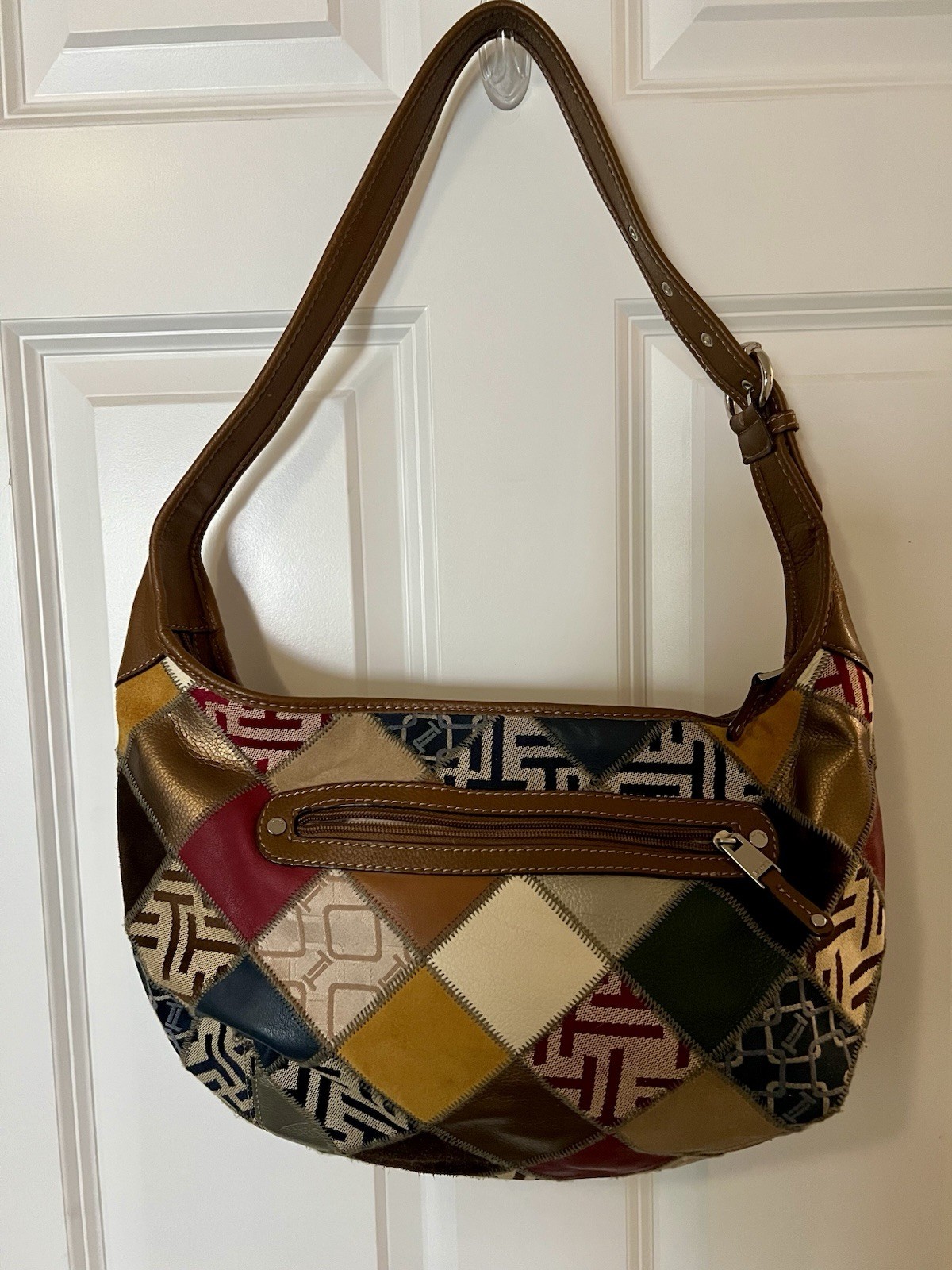 Tignanello Leather Suede Patchwork Shoulder Bag C… - image 1