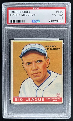 1933 Goudey R319 Harry McCurdy Rookie RC #170 Phillies PSA 4