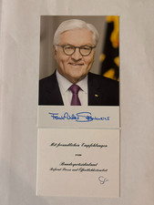 Hand signed autograph card, Frank-Walter Steinmeier, Federal President