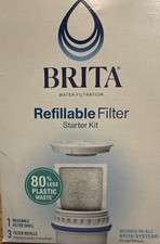 Brita Refillable Water Filter Starter Kit Reusable Shell Refills New