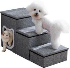 Dog Stairs for Small Dogs, 3-Step Non-Slip Pet Stairs for Cats, Small Dog Steps