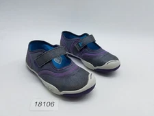 Plae Emme Shimmer Suede Air Mesh Girl's Size 13.5 Mary Jane Shoes Gray Purple