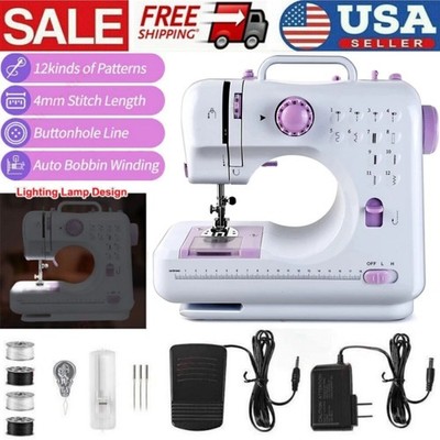 Electric Sewing Machine Portable Crafting Mending Machine 12 Built-In Stitches