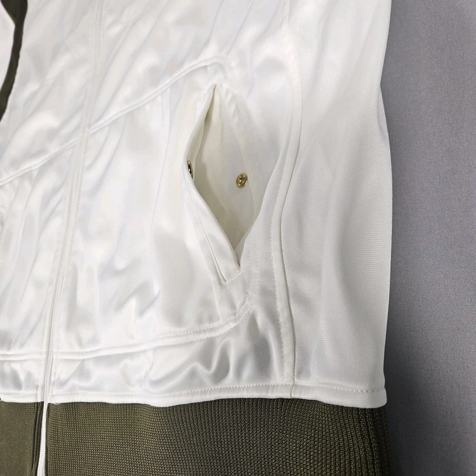 Винтажная велюровая спортивная куртка Akademics Mentality 99 мужская размер 3XL белая зеленая - Изображение 4 из 4