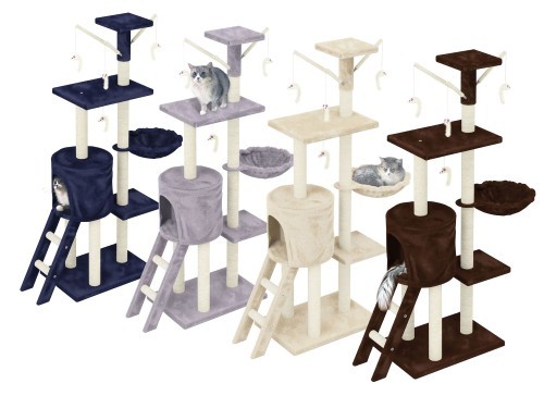 Rascador Afilador Uñas para Gatos Árbol Escalador Mascota Rascarse Juego 140 cm.