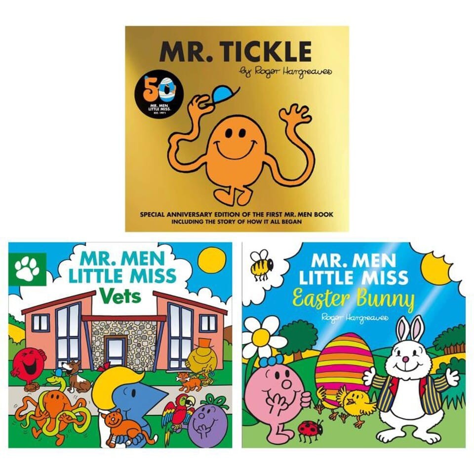 Mr. Men and Little Miss by Roger & Adam Hargreaves 3 Books Set