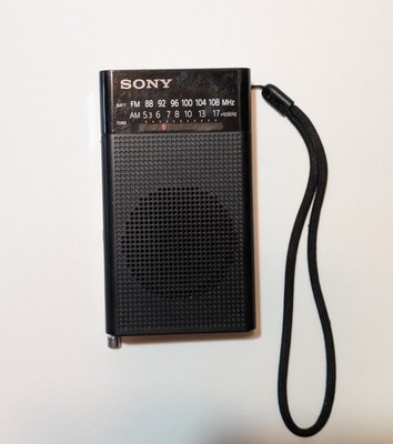 Black Sony AM/FM Portable Pocket Radio ICF-P26
